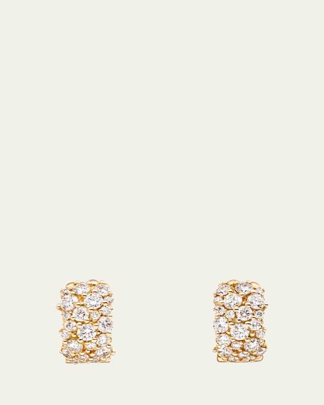 18K Gold Large Diamond Confetti Huggie Earrings