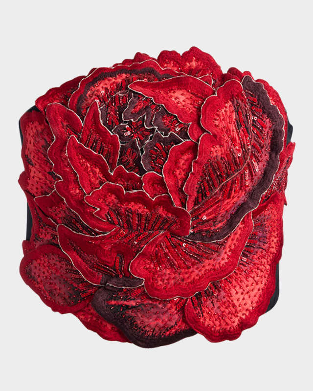 Randie Crystal Floral Applique Crop Top