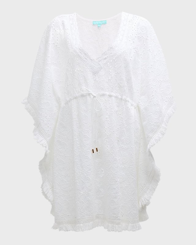 Ivy Lace Crochet Fringe-Trim Mini Dress