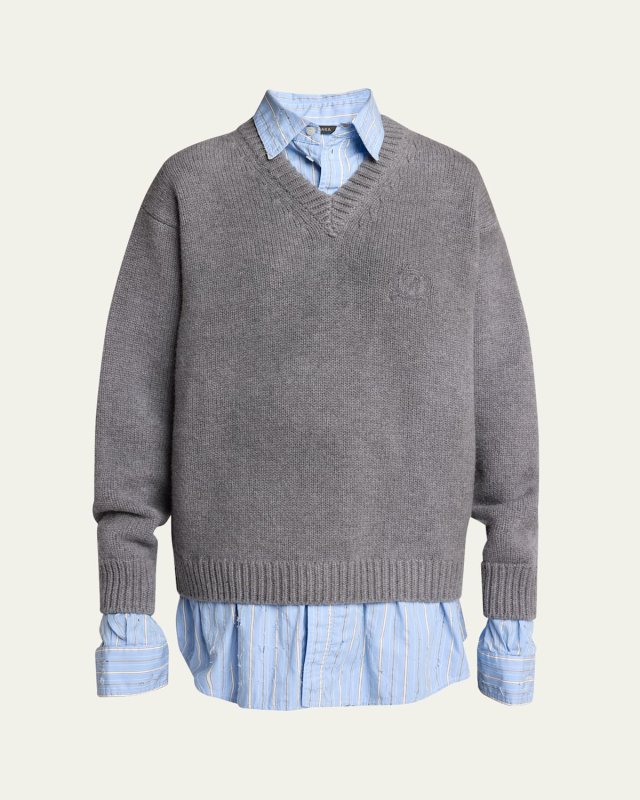 Layered Oversized Cotton Sweater