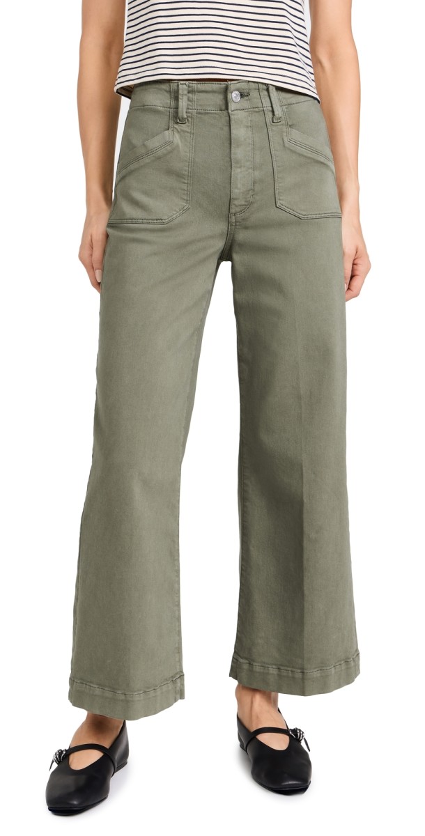 PAIGE Anessa Welt Utility Pocket Pants Vintage Ivy Green