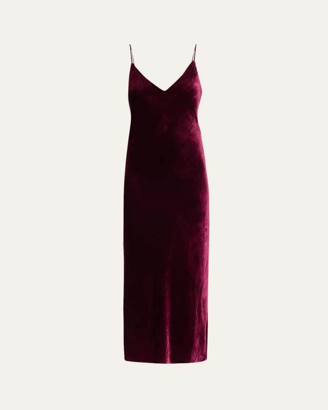 Seridie Velvet Mid-Length Slip Dress