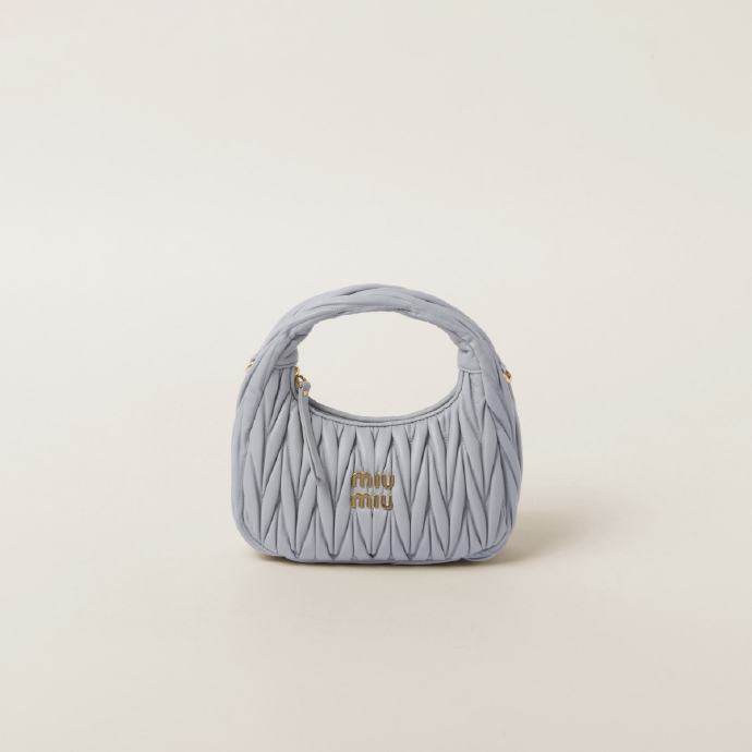 MIU MIU Wander matelassé nappa leather hobo bag