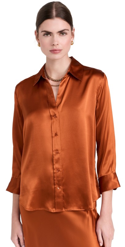 L'AGENCE Dani 3/4 Sleeve Blouse Sienna