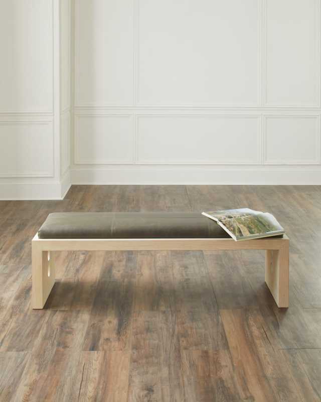 Raul Leather Bench - 60"
