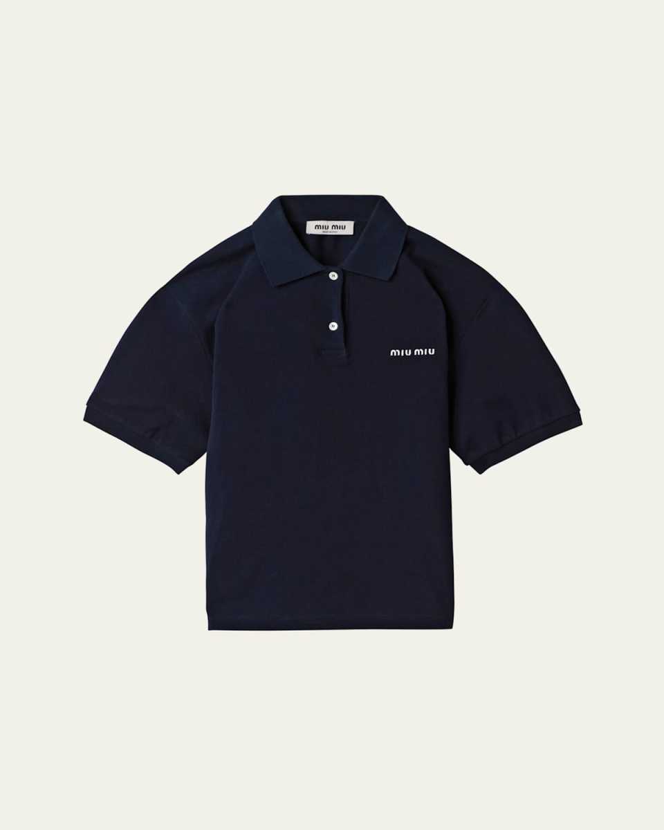 Logo Embroidered Cotton Polo Shirt