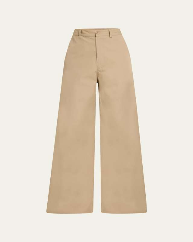 Wide-Leg Draped Pants