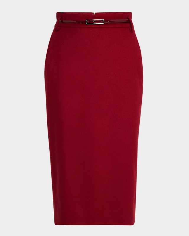 Ginseng Belted Midi Pencil Skirt