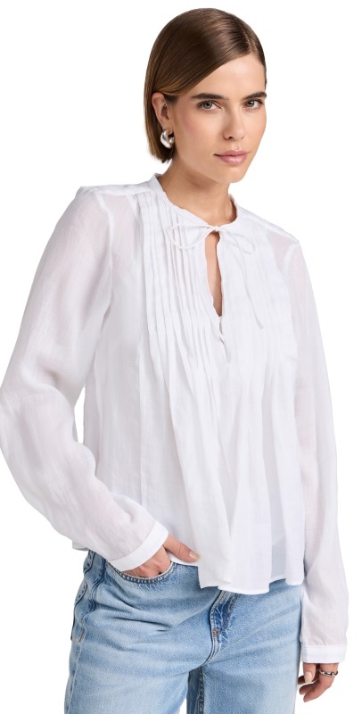 rag & bone Amaris Ramie Top White