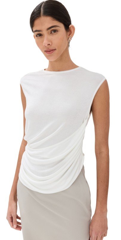 Anna October Florence Draped Top Ivory
