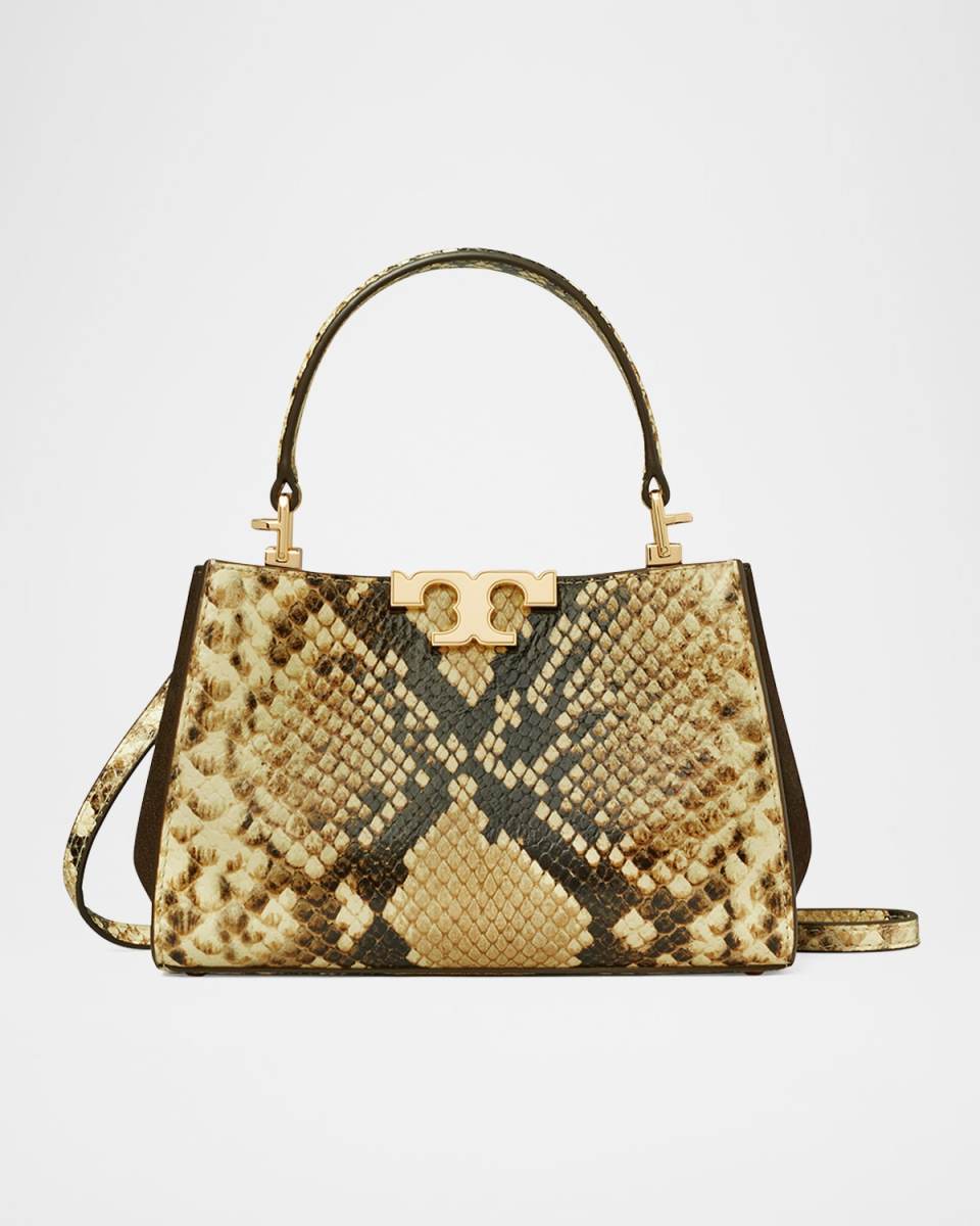 Eleanor Mini Snake-Embossed Satchel Bag