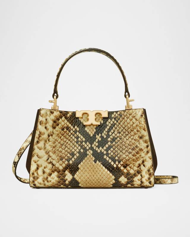 Eleanor Mini Snake-Embossed Satchel Bag