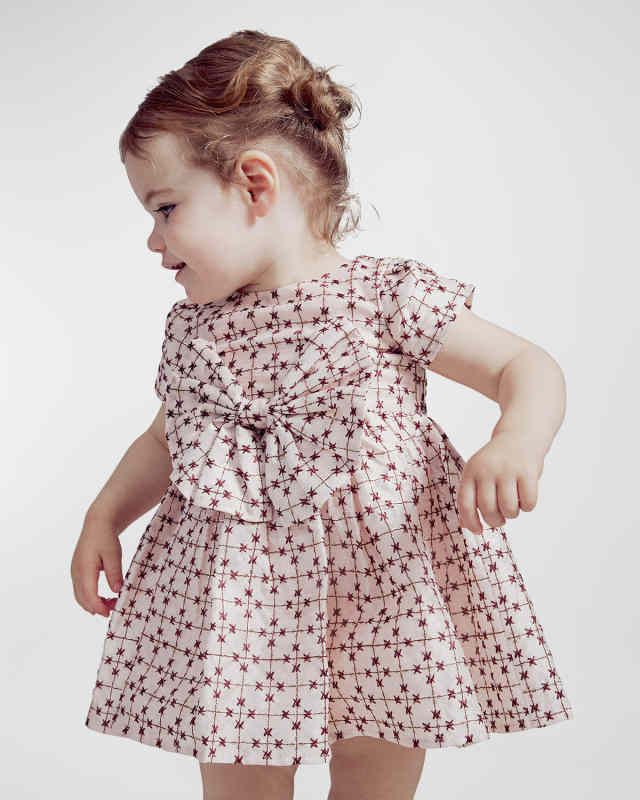 Girl's Novella Bow Dress, Size 6M-3