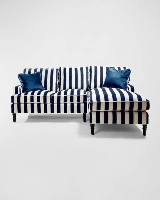 Marquee Stripe 2-Piece Right Arm Chaise Sectional