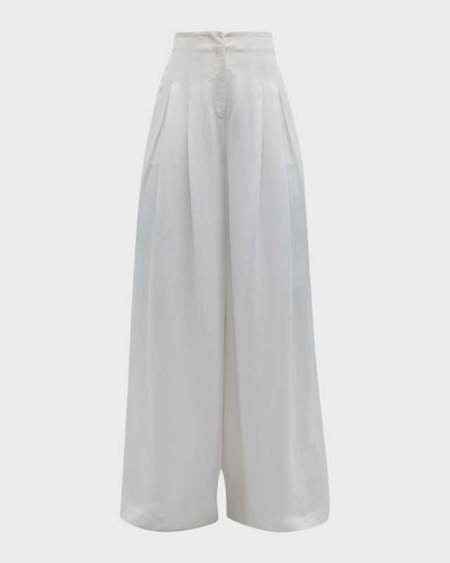 Drew Wide-Leg Viscose-Linen Pants