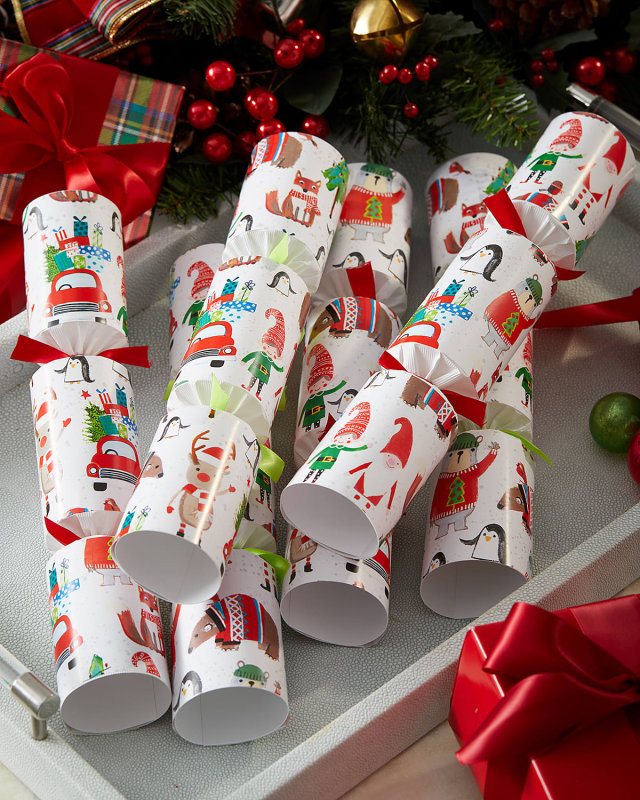 Racing Elf Christmas Crackers, Set of 6
