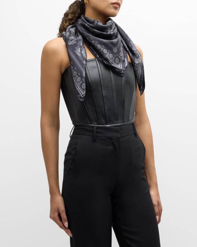 Baroque Print Silk Twill Square Scarf