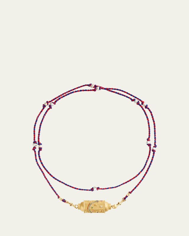 14K Yellow Gold Rainbow Star Locket Necklace