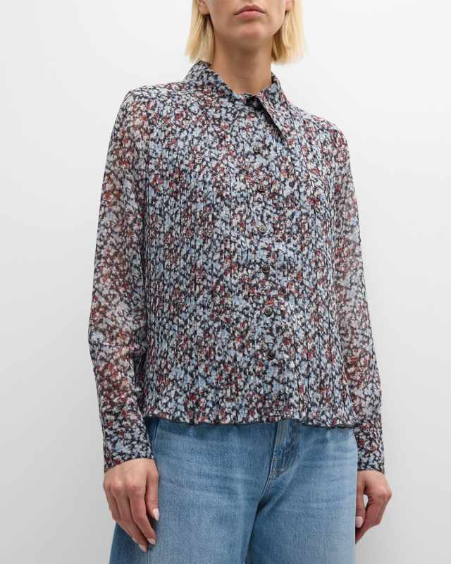 Floral Pleated Georgette Shirt