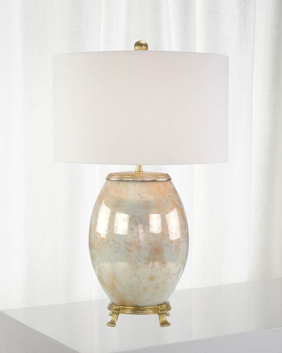 Melded White & Brass Lamp