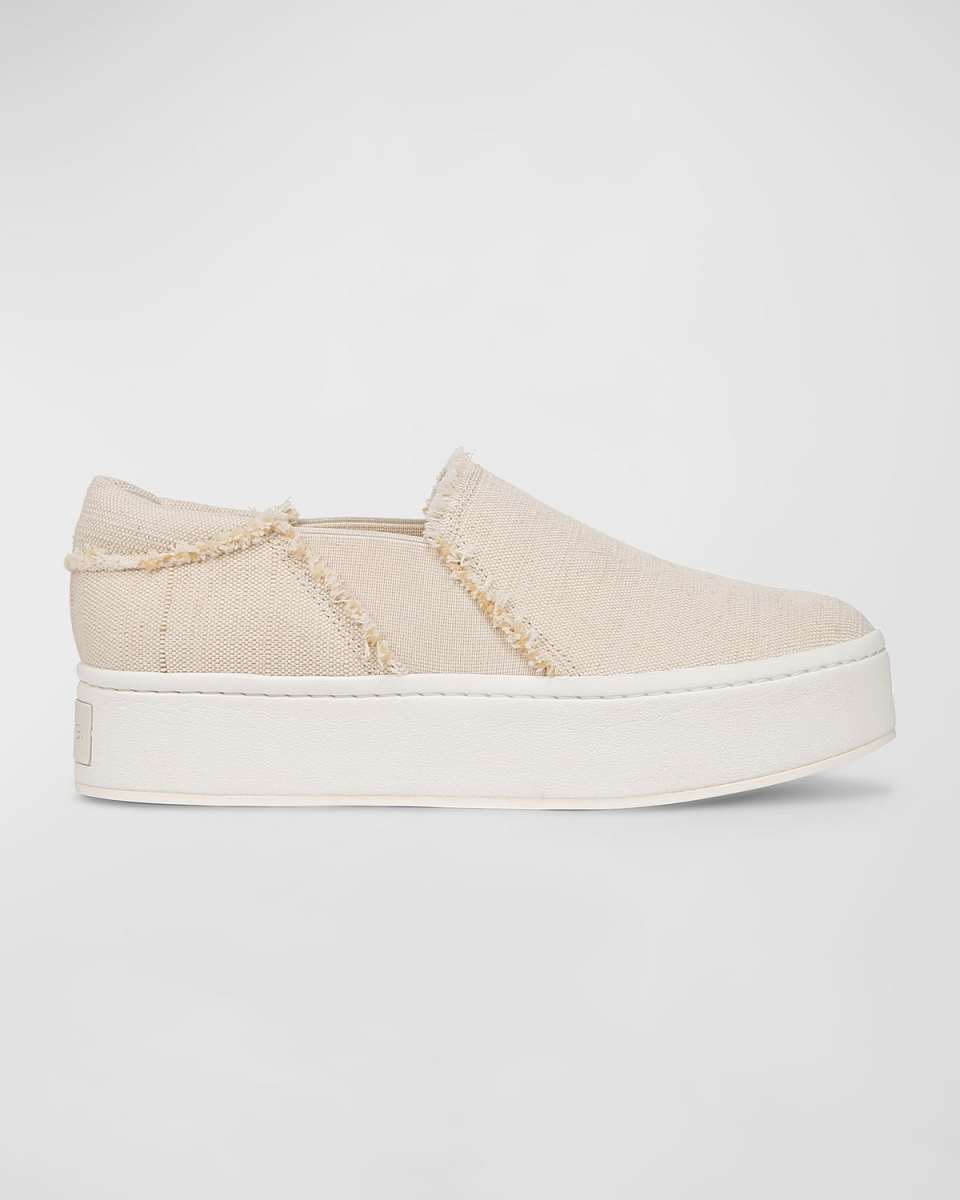 Warren Frayed Denim Slip-On Sneakers