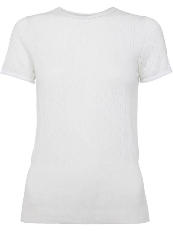 pointelle cap-sleeve top