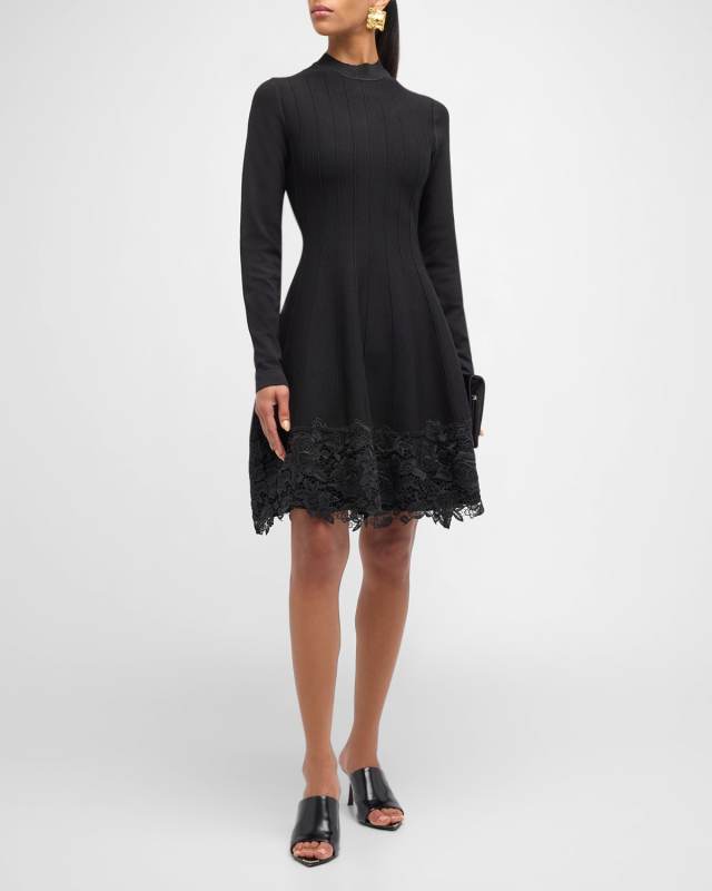 Georgia Short Dress with Floral Lace