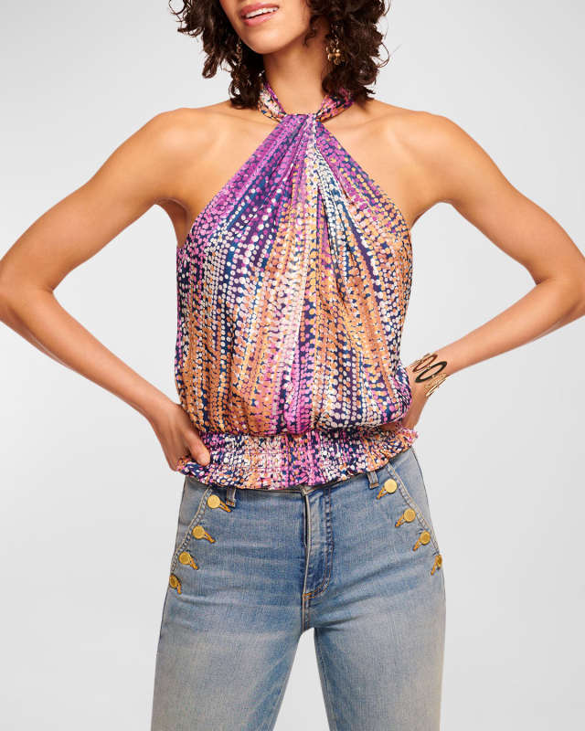 Kittie Dot Halter Blous