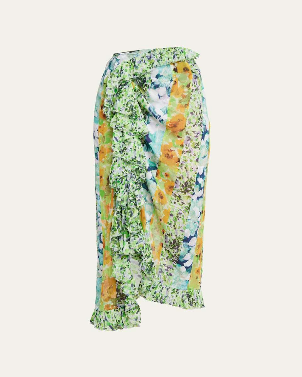 Sina Patch Floral-Print Ruffle Skirt