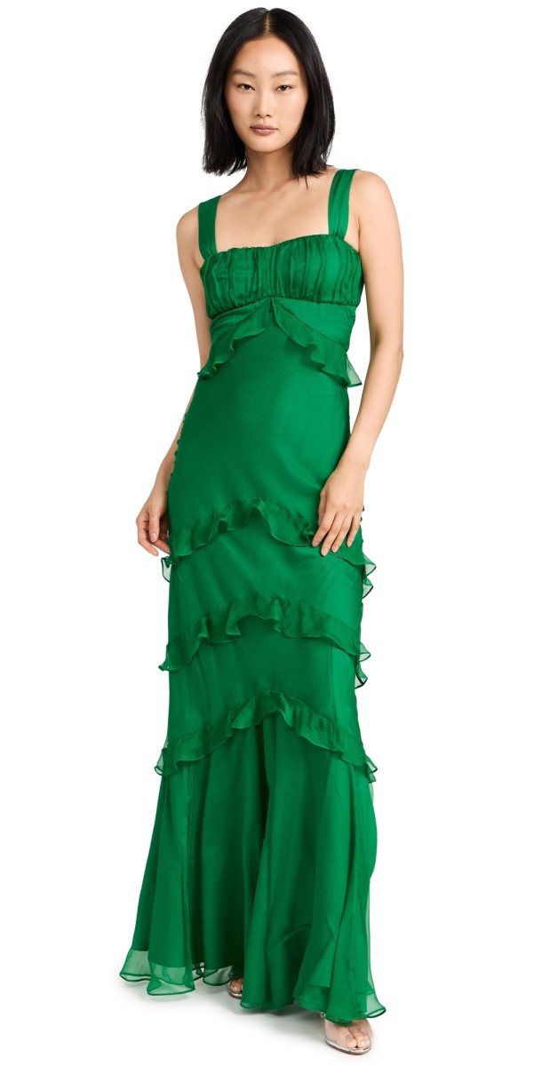 Saloni Chandra Dress Emerald Green
