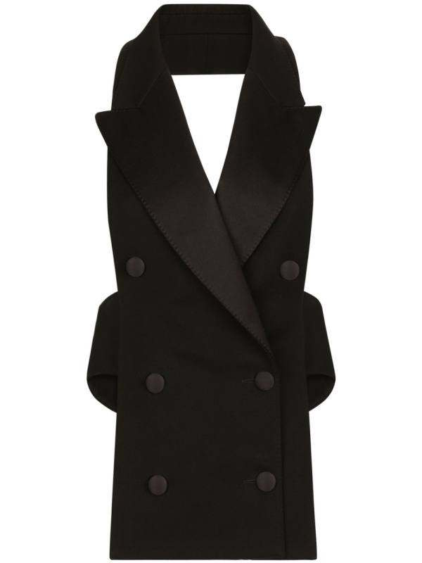open-back virgin wool-blend waistcoat