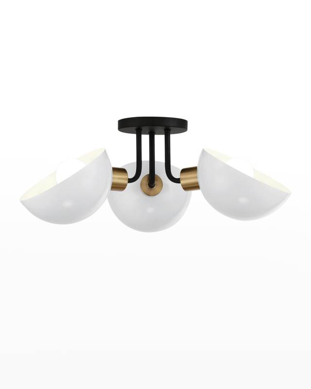 Gigi 3-Light Black & Aged Brass Ceiling Mount