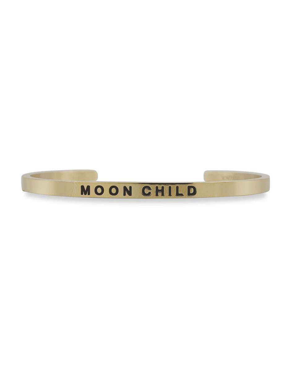 Girl's Moon Child Engraved Bangle Bracelet