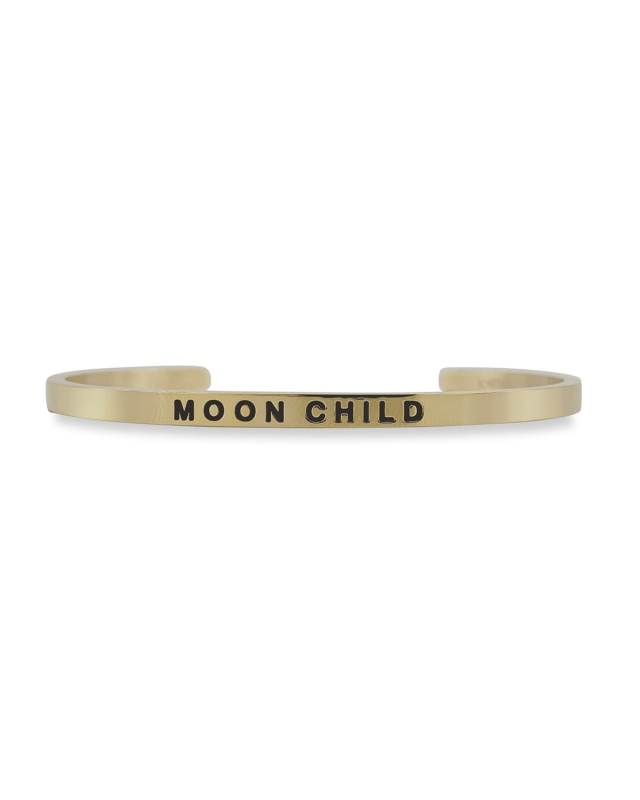 Girl's Moon Child Engraved Bangle Bracelet