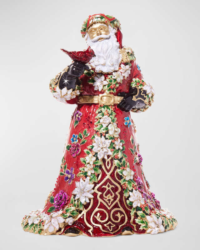 Floral Santa 14K Gold-Plated and Crystal Figure