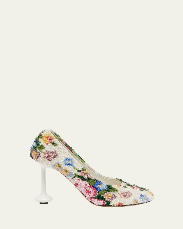 Toy Floral Beaded Pumps