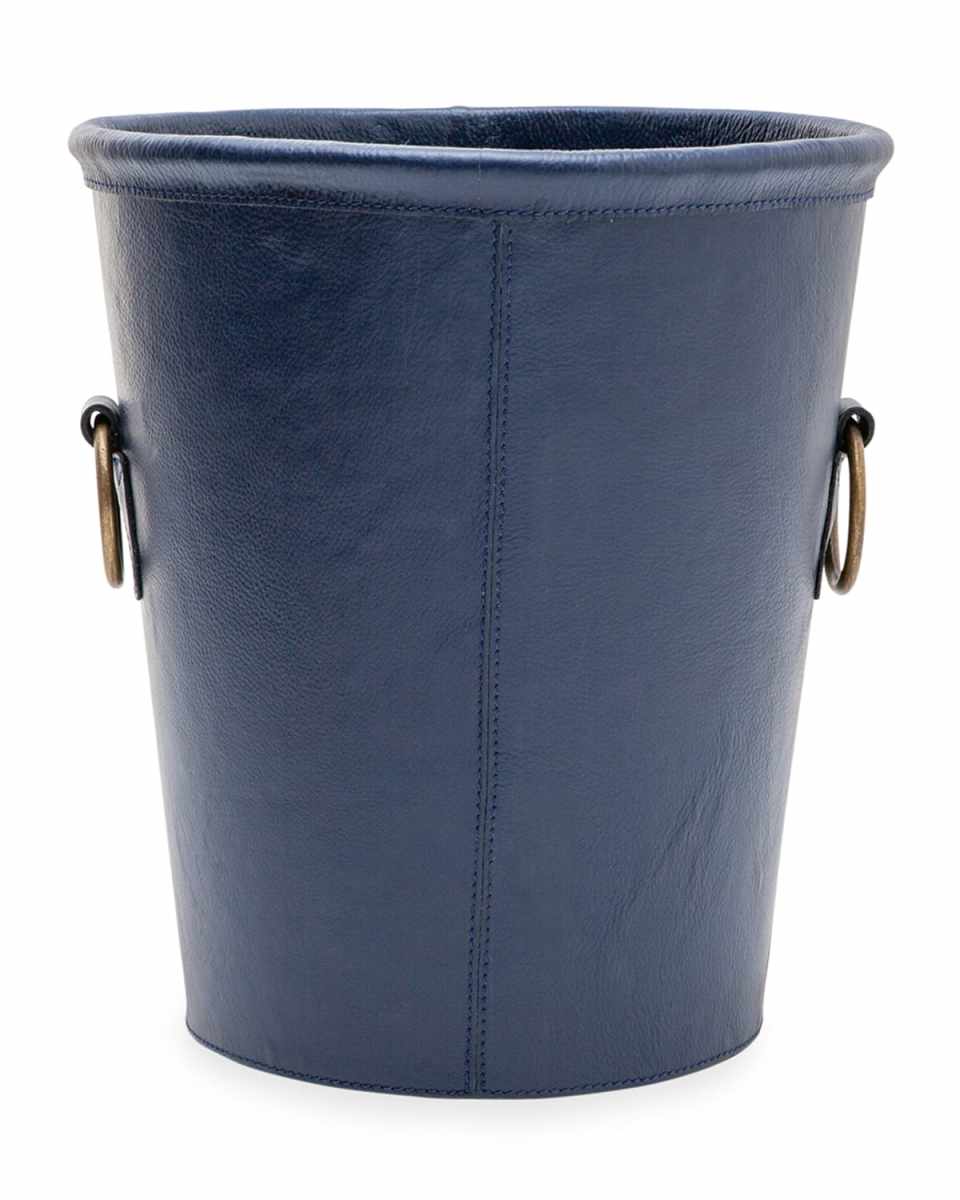 Ogden Leather Wastebasket