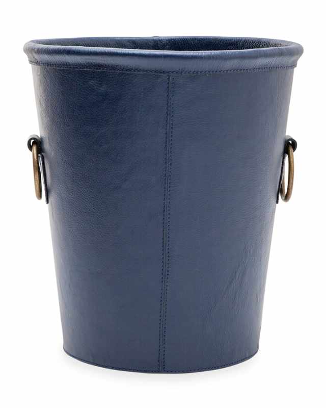 Ogden Leather Wastebasket