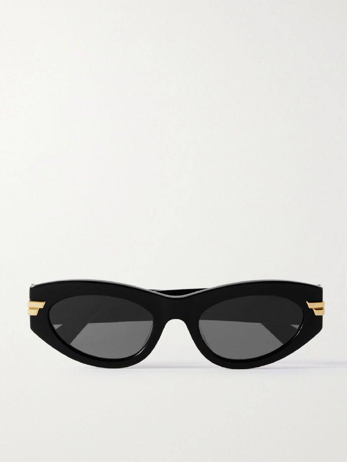 Bottega Veneta Original cat-eye acetate and gold-tone sunglasses