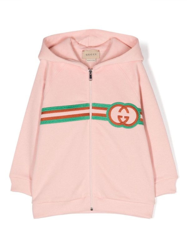 logo-embroidered zipped hoodie