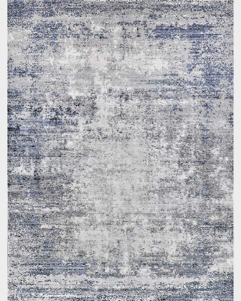 Intrigue Power-Loomed Gray & Navy Rug, 9' x 12'