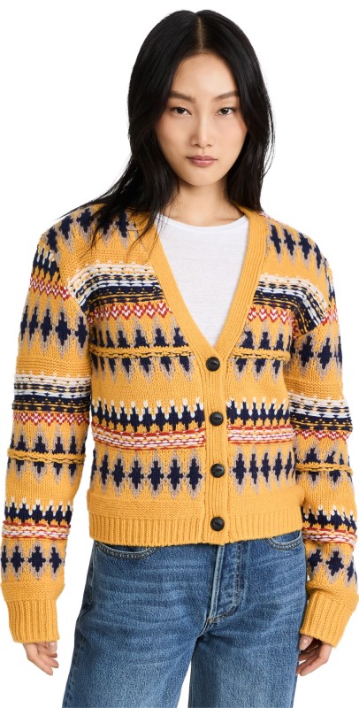 rag & bone Willow Fair Isle Cardigan Yellowulti