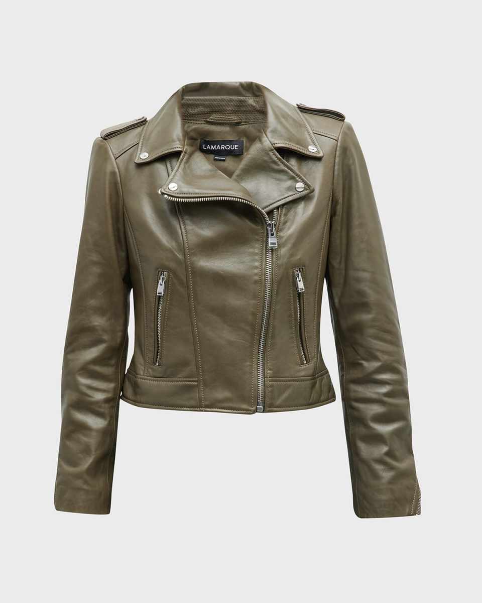 Donna Hand-Waxed Leather Moto Jacket