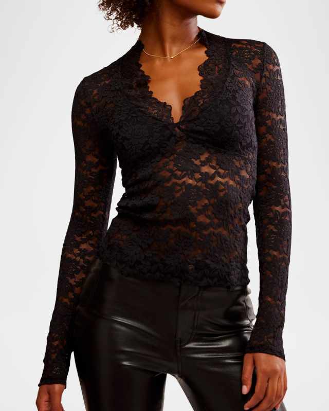All Day Lace Long-Sleeve Top