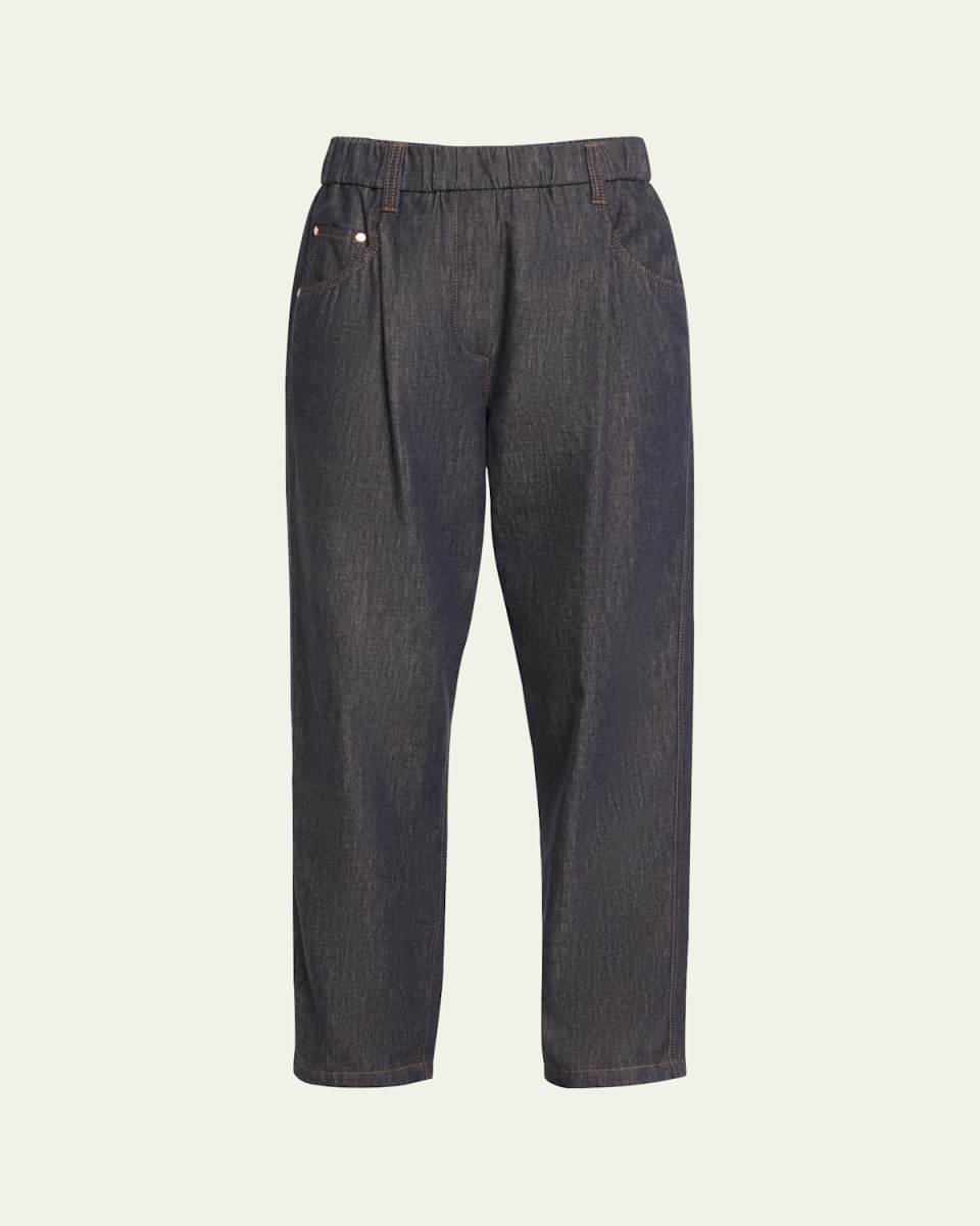Baggy Denim Pull-On Pants