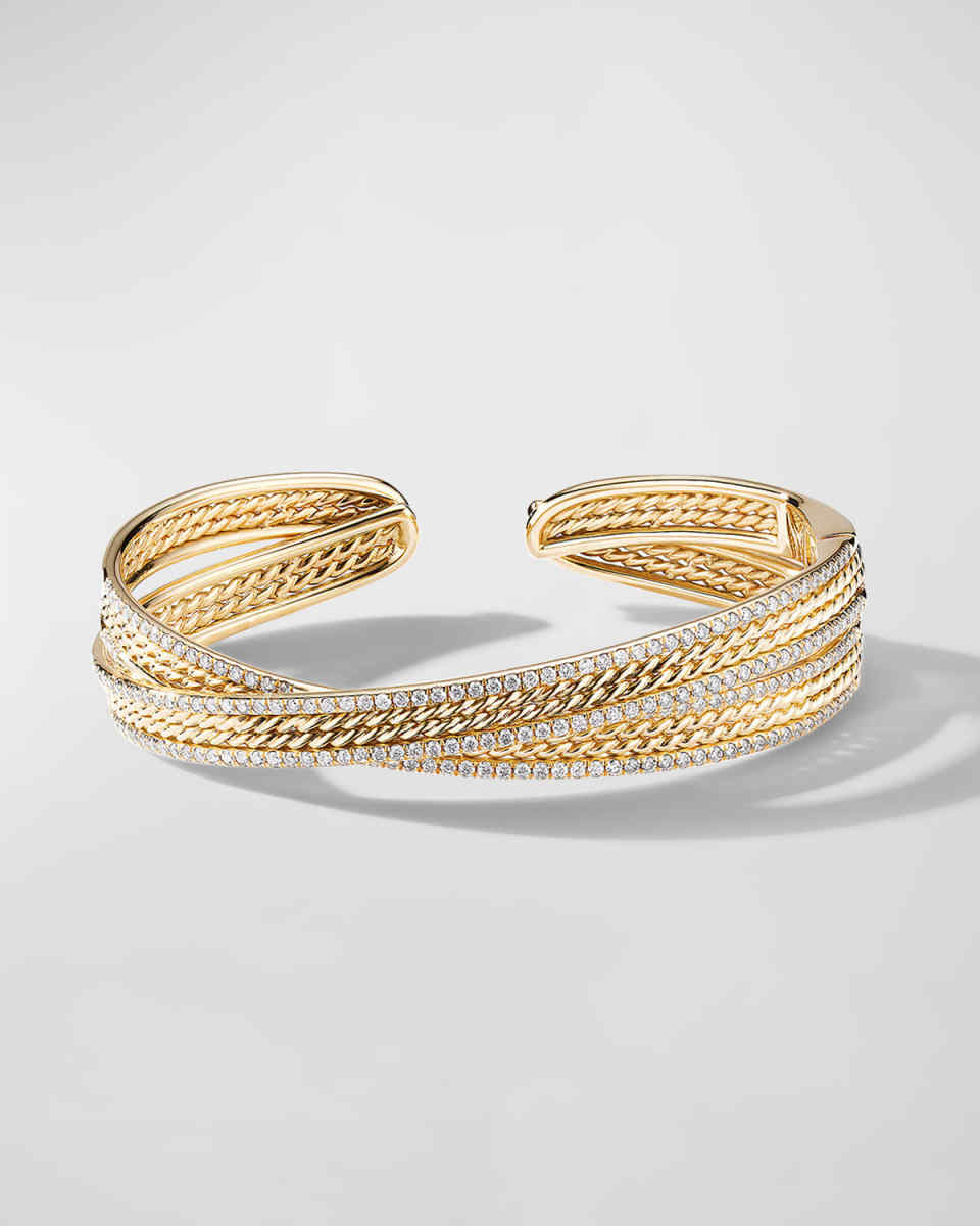 DY Origami Cuff Bracelet with Diamond in 18K Gold, 14