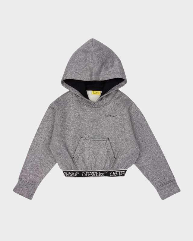 Girl's Bookish Logo Tape Cropped Hoodie, Size 4-12
