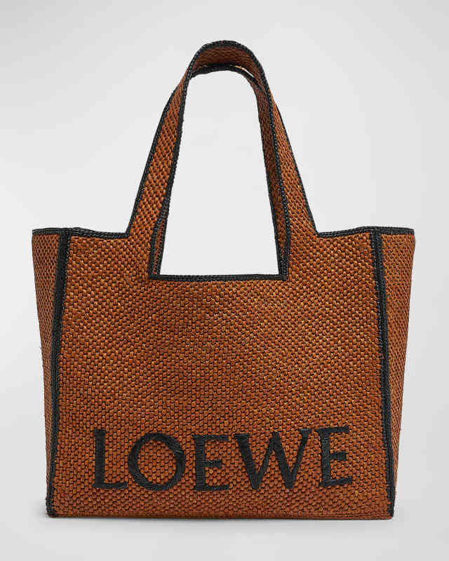 x Paula's Ibiza Font Logo Large Tote Bag in Raffia