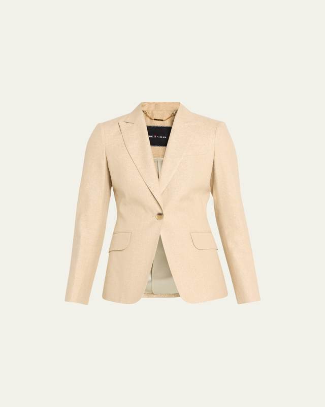 Metallic Single-Breast Blazer