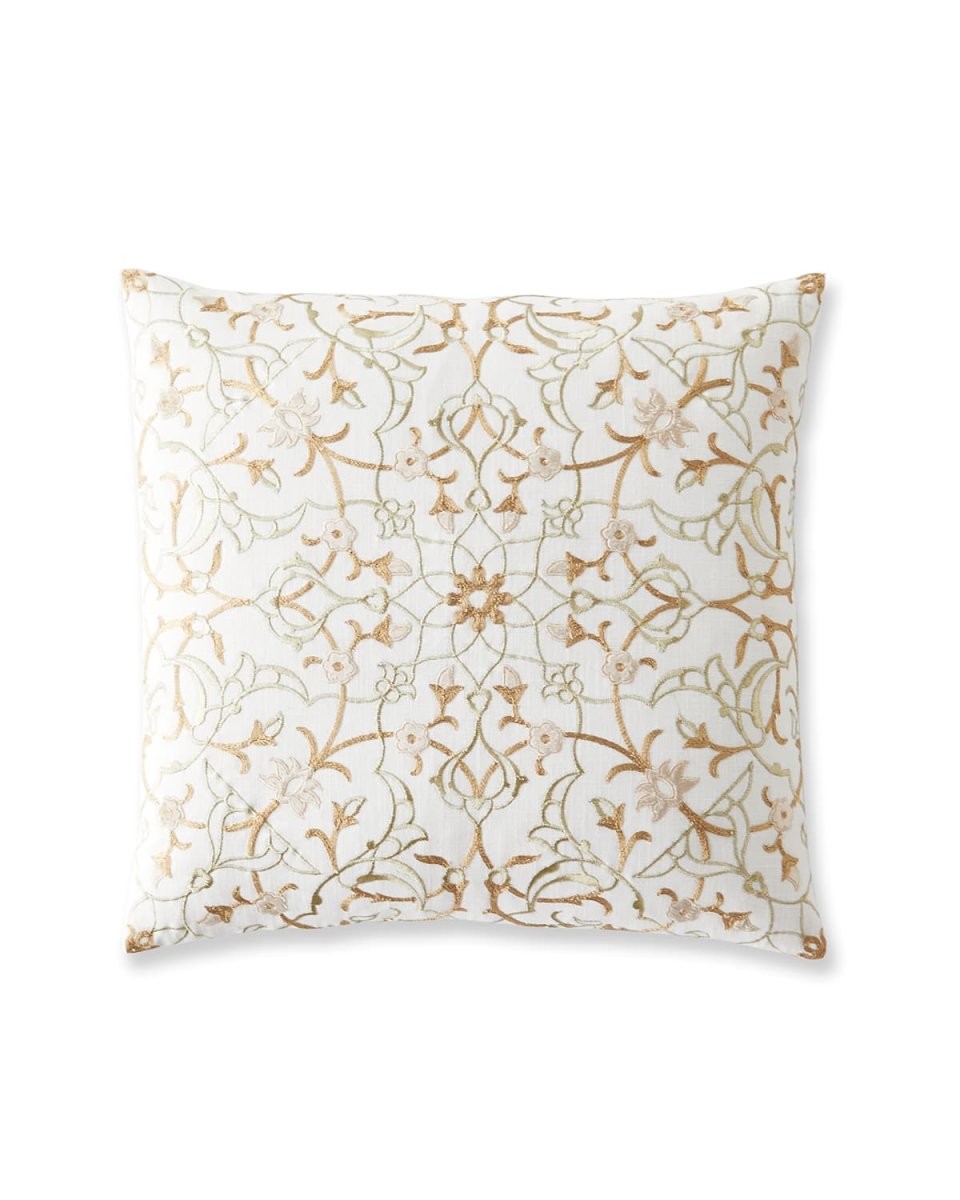Aleksi Gold Embroidered Pillow 22"